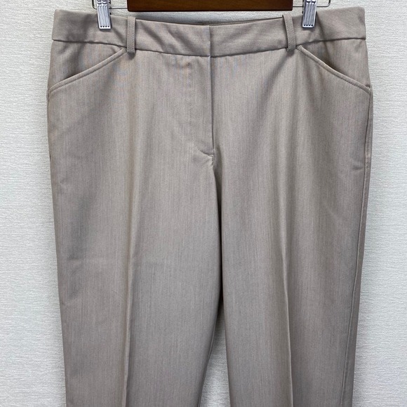Worthington Petite Modern Fit Women's Tan Straight Leg Dress Pants 14P Stretch - Picture 2 of 13